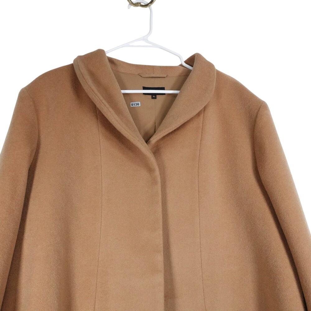 NWOT Quince Women's XL Mod Italian Wool Cashmere Cocoon Coat Caramel Tan 5136 - Picture 5 of 10